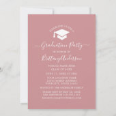 Moderne Arch Dusty Pink Graduation Party Kaart (Achterkant)