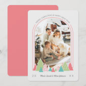 Moderne Arch en Colorful Tree-kerstkaart Kaart (Voorkant / Achterkant)