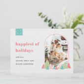 Moderne Arch en Colorful Tree-kerstkaart Kaart (Staand voorkant)