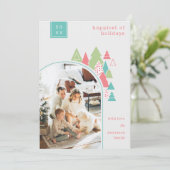 Moderne Arch en Colorful Tree-kerstkaart Kaart (Staand voorkant)