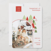 Moderne Arch en Colorful Tree-kerstkaart Kaart (Voorkant)