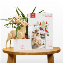 Moderne Arch en Colorful Tree-kerstkaart