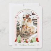 Moderne Arch en Colorful Tree-kerstkaart Kaart (Voorkant)