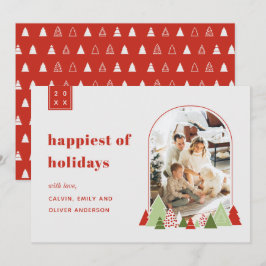 Moderne Arch en Colorful Tree-kerstkaart Kaart