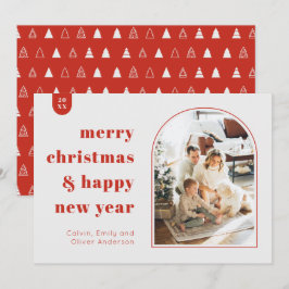 Moderne Arch en minimalistische fotokerstkaart Kaart