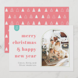 Moderne Arch en minimalistische fotokerstkaart Kaart