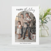 Moderne Arch Family Photo Collage Holiday Card Kaart (Staand voorkant)