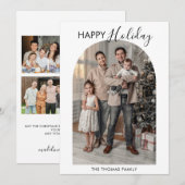 Moderne Arch Family Photo Collage Holiday Card Kaart (Voorkant / Achterkant)