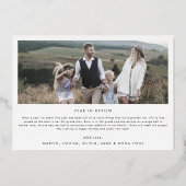 Moderne Arch | Folie 3 Familie Foto's kerstnieuws Folie Feestdagenkaart (Achterkant)