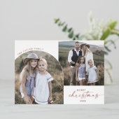 Moderne Arch | Folie 3 Familie Foto's kerstnieuws Folie Feestdagenkaart (Staand Voorkant)