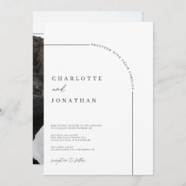 Moderne Arch Foto Black and White Wedding Kaart