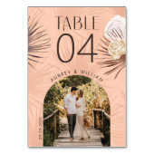 Moderne Arch Foto Bohemian Boho Waterverf Florals Kaart (Voorkant)