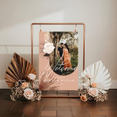 Moderne Arch Foto Boho Waterverf Florals Wedding Acryl Bord