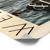 Moderne Arch Foto Burgundy Floral Welkom bruiloft Poster (Hoek)