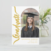 Moderne Arch Foto Goud Schrift Aankondiging (Staand voorkant)