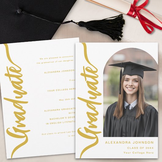 Moderne Arch Foto Goud Schrift Aankondiging