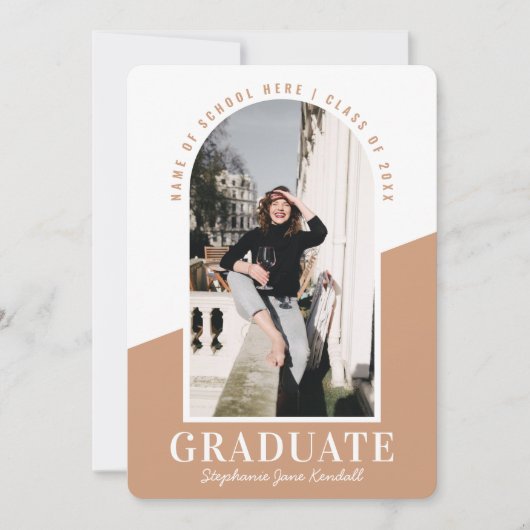 Moderne Arch Foto Neutral Afstuderen Aankondiging (Voorkant)