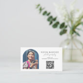 Moderne Arch Fotografie Professionele QR Code Visitekaartje (Staand voorkant)