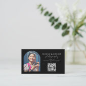 Moderne Arch Fotografie Professionele QR Code Visitekaartje (Staand voorkant)