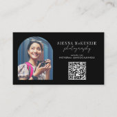 Moderne Arch Fotografie Professionele QR Code Visitekaartje (Voorkant)
