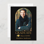 Moderne Arch Gold Afstudeerder Pet Foto Afstuderen Briefkaart (Voorkant / Achterkant)
