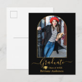 Moderne Arch Gold Pet Calligrafie Foto Afstuderen Briefkaart (Voorkant / Achterkant)