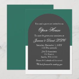 Moderne Arch Green Business Corporate Party Kaart