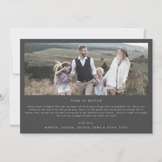 Moderne Arch | Grijs nieuwjaar 3 Familie Foto's Ni Feestdagenkaart (Achterkant)