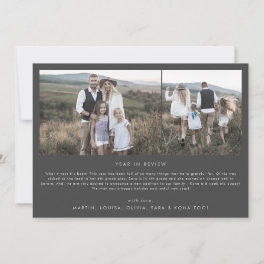 Moderne Arch | Grijze kerstfeestdagen met meerdere Feestdagenkaart (Achterkant)