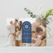 Moderne Arch Hanukkah Foto Vakantiekaart Kaart (Staand voorkant)