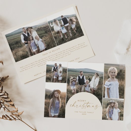 Moderne Arch | Kerst van de Cream Multi-Fotoserie Feestdagenkaart