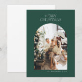 Moderne Arch-kerstkaart in groen Kaart (Voorkant / Achterkant)