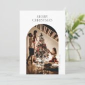 Moderne Arch-kerstkaart in wit Kaart (Staand voorkant)