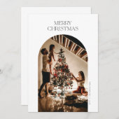 Moderne Arch-kerstkaart in wit Kaart (Voorkant / Achterkant)