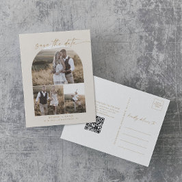 Moderne Arch | Keuze van de Foto van Cream QR spar Uitnodiging Briefkaart
