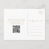 Moderne Arch | Keuze van de Foto van Cream QR spar Uitnodiging Briefkaart (Achterkant)