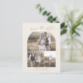 Moderne Arch | Keuze van de Foto van Cream QR spar Uitnodiging Briefkaart (Staand voorkant)