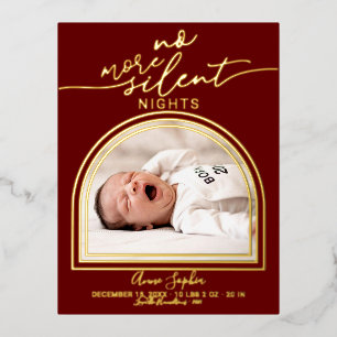 Moderne Arch Lijst Birth Announding Folie Briefkaa Feestdagen Briefkaart