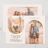 Moderne Arch Lijst Black Calligraphy Collage Holid Feestdagenkaart (Voorkant / Achterkant)