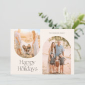 Moderne Arch Lijst Black Calligraphy Collage Holid Feestdagenkaart (Staand voorkant)