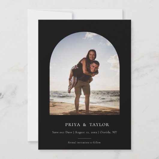 Moderne Arch Lijst flat, sla de Datum fotokaart op Save The Date (Voorkant)