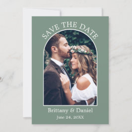 Moderne Arch Lijst Foto Sage Green Save The Date