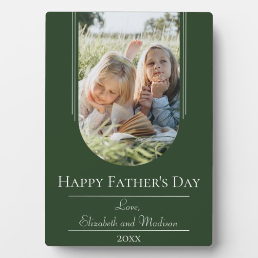 Moderne Arch Lijst Foto Vaderdag | Emerald Fotoplaat (voorkant)