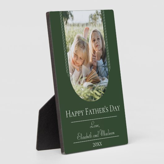 Moderne Arch Lijst Foto Vaderdag | Emerald Fotoplaat (Zijkant)