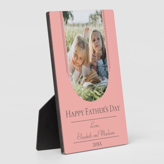 Moderne Arch Lijst Foto Vaderdag | Koraal Fotoplaat (Zijkant)