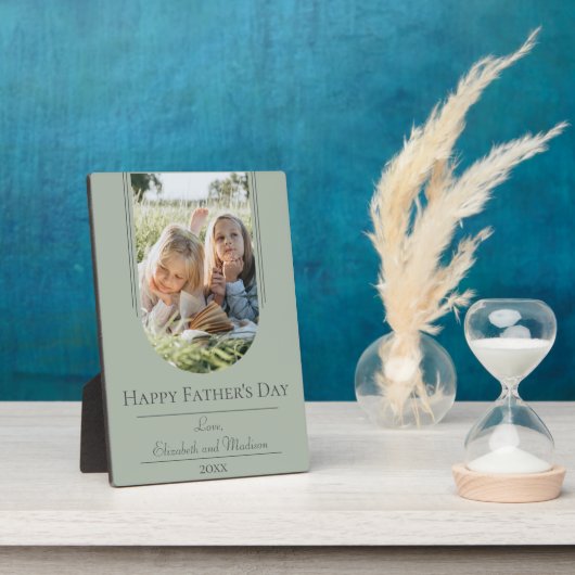 Moderne Arch Lijst Foto Vaderdag | Sage Green Fotoplaat (Zijkant)