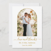 Moderne Arch Lijst Love and Bedankt Gold Wedding (Voorkant)