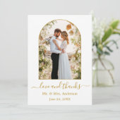 Moderne Arch Lijst Love and Bedankt Gold Wedding (Staand voorkant)