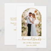 Moderne Arch Lijst Love and Bedankt Gold Wedding (Voorkant / Achterkant)