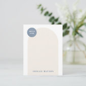 Moderne Arch Lijst Stationery Note Kaart - blauw (Staand voorkant)
